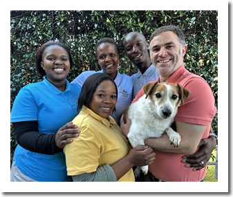 Siphokazi, Bongiwe, Fundiswa, Anele and Brad holding Spots